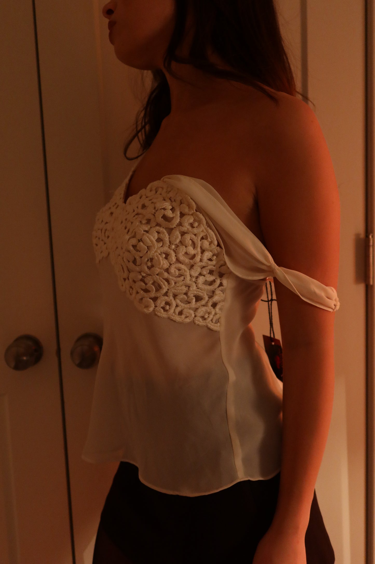 dreamy vintage top with layered straps