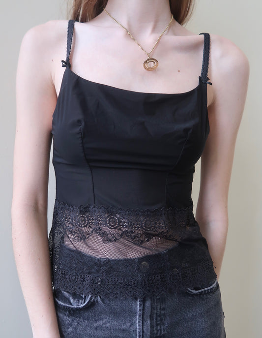 vintage half sheer top