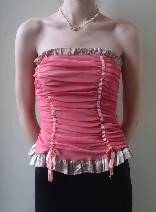vintage pink layered top