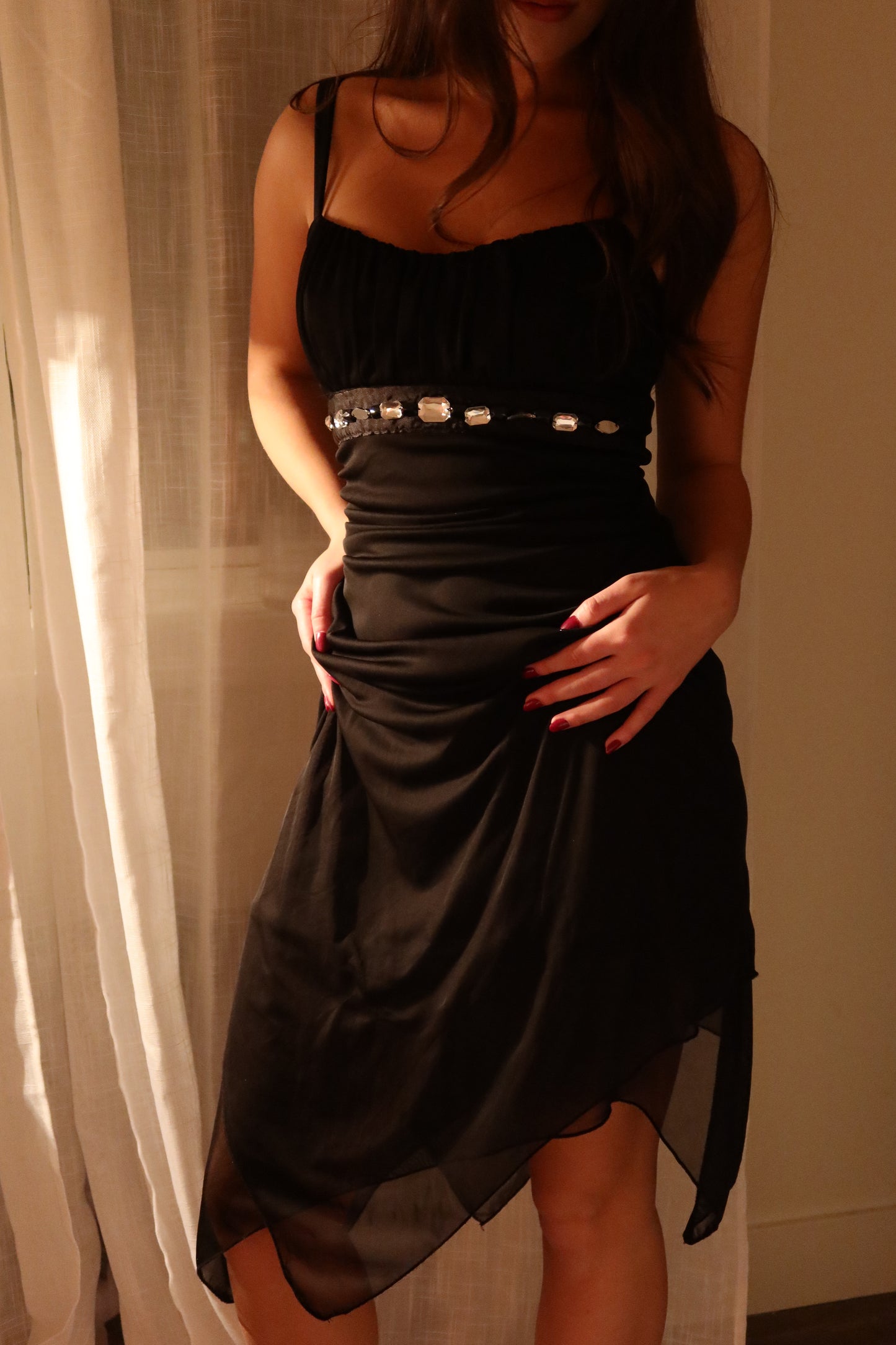 vintage black layered dress